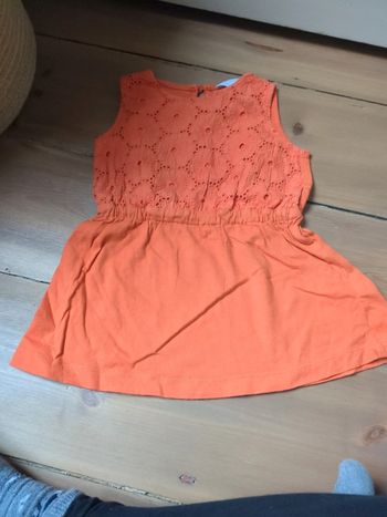 Robe 18 mois orange dentelle fleurs
