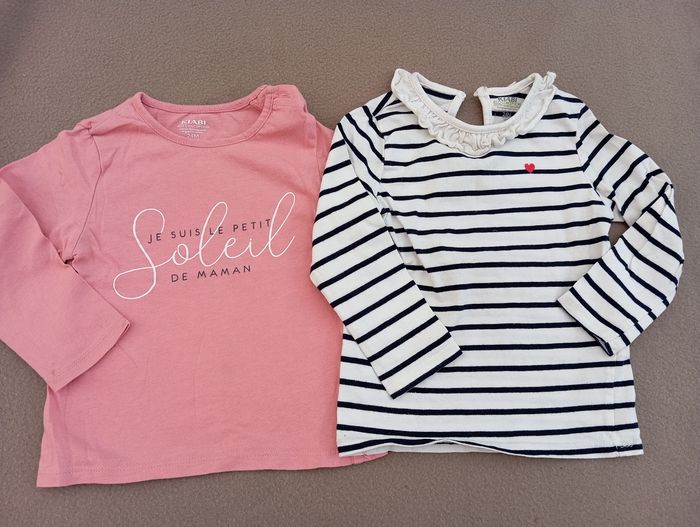 đ·ïž Lot 2 T-shirts Manches Longues Fille - 24 mois - photo numĂ©ro 1