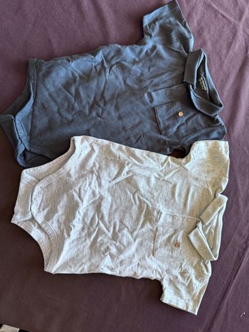 Lot de 2 bodies ouverture polo avec poche 36 mois