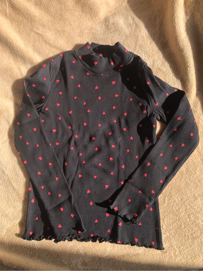 T-shirt côtelé manches longues