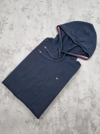 Sweat à capuche Tommy Hilfiger Bleu Marine – Taille M Homme (mesures en photos)