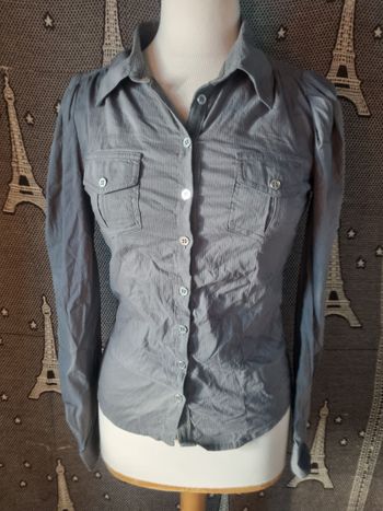 Chemise manches longues grise taille 36 Etam 