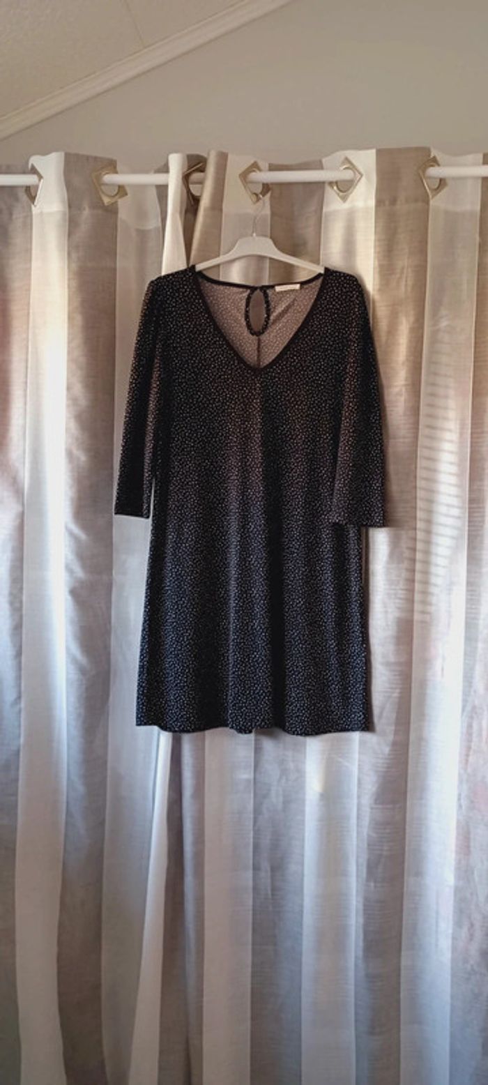 Robe femme noire à petits pois blanc Cache Cache taille M