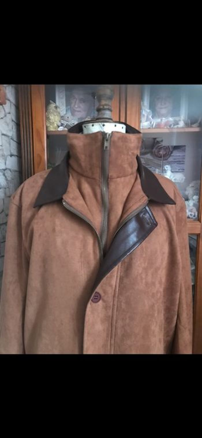 Veste en daim touché peau de pêche pour homme - photo numéro 5