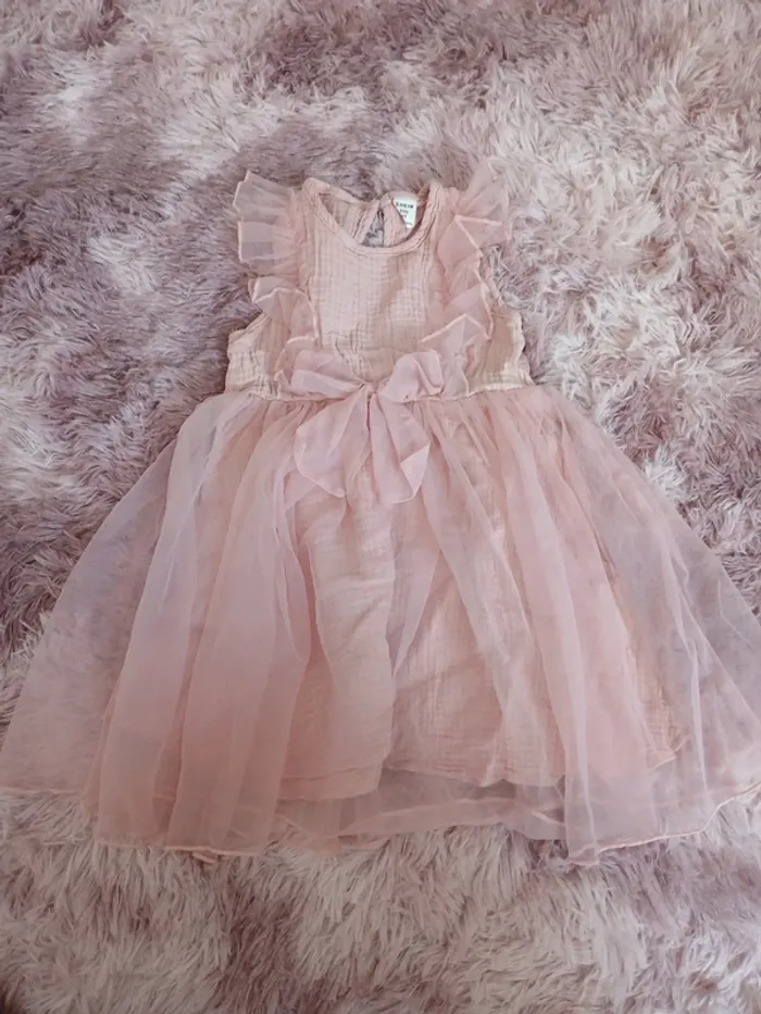 Robe cérémonie gaz de coton fille