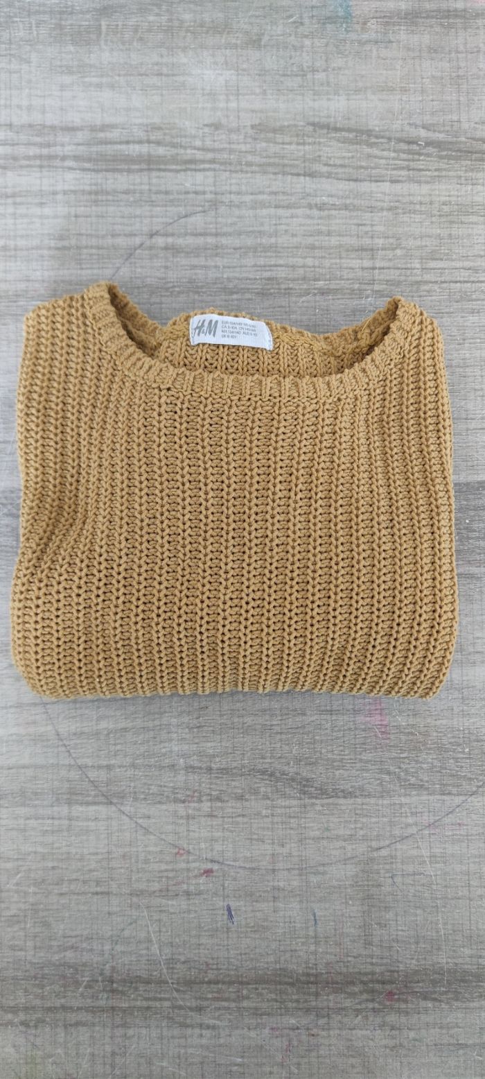 🌼 Pull court côtelé moutarde H&M - T.12 ans (134/140cm) - Très bon état - photo numéro 6