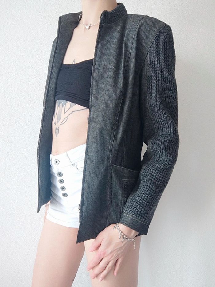 Veste blazer gris maille laine / Tony Lamarca - 36/S ร 38/M - photo numรฉro 7