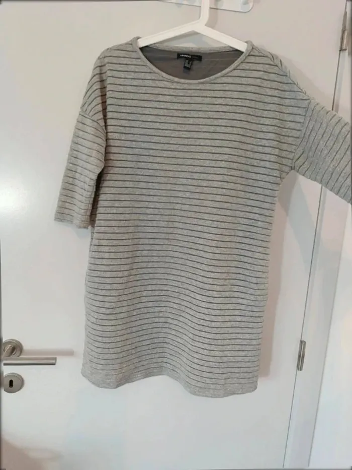🌟 Robe pull rayée Mango grise – Taille S 🌟 - photo numéro 2