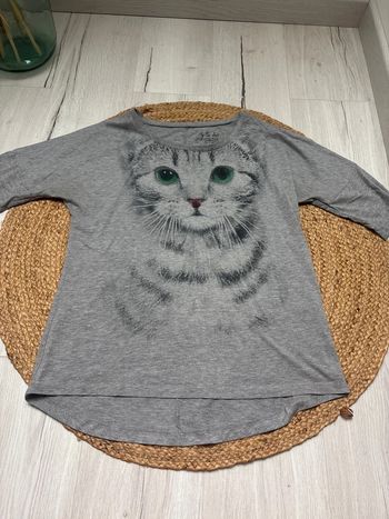 T shirt chat manche 3-4