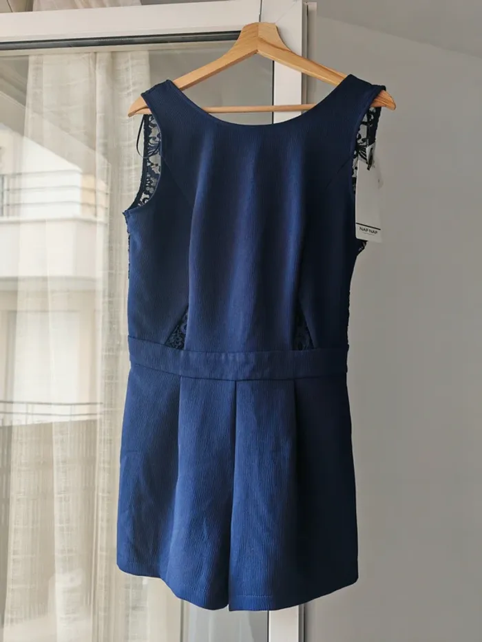 Combishort bleu dos nu NAF NAF 38 - Neuf avec étiquette - photo numéro 2