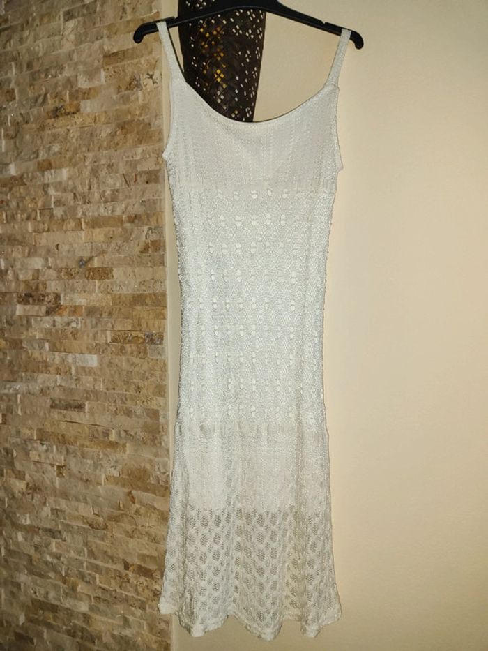 Robe blanche ajourée été xs