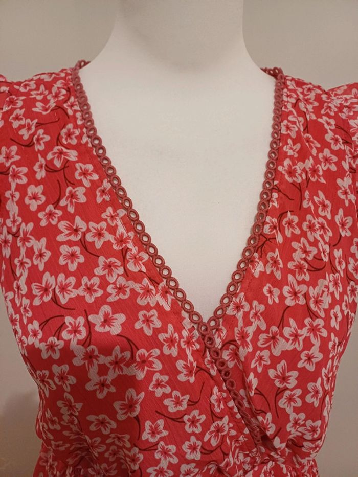 Robe longue rose cache-coeur Fleurie Maëlle taille S 36 - photo numéro 3