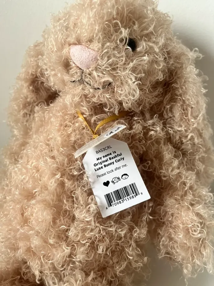 Original bashful luxe CURLY bunny Jellycat - photo numéro 3