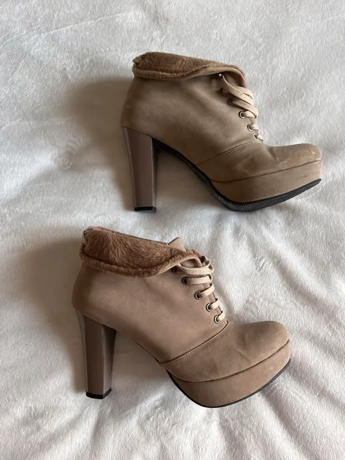 Bottines fourrées marron