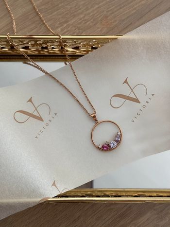 Collier acier rosé