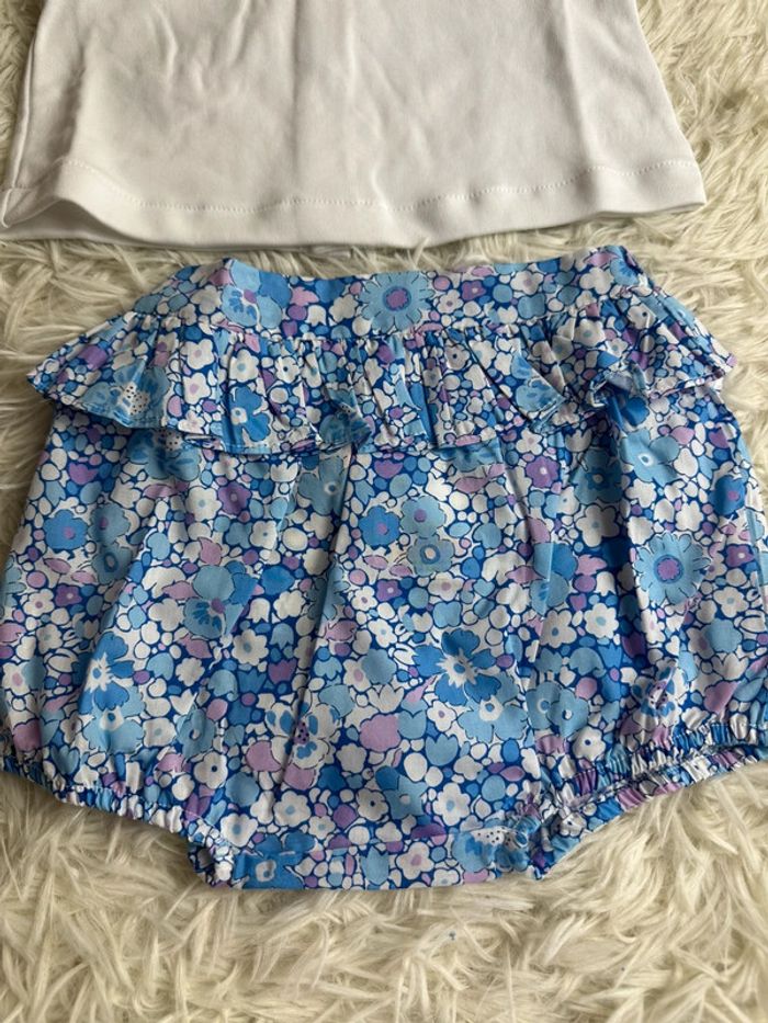 Ensemble blanc et liberty Jacadi taille 12 mois - photo numéro 2