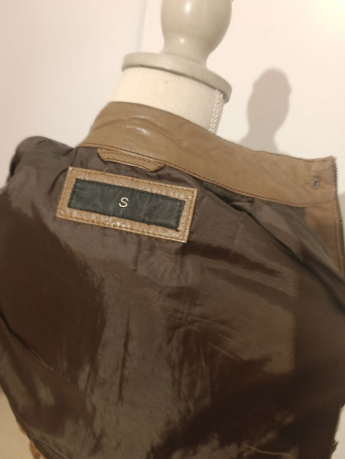 Veste en cuir 100% camel T S - photo numéro 6