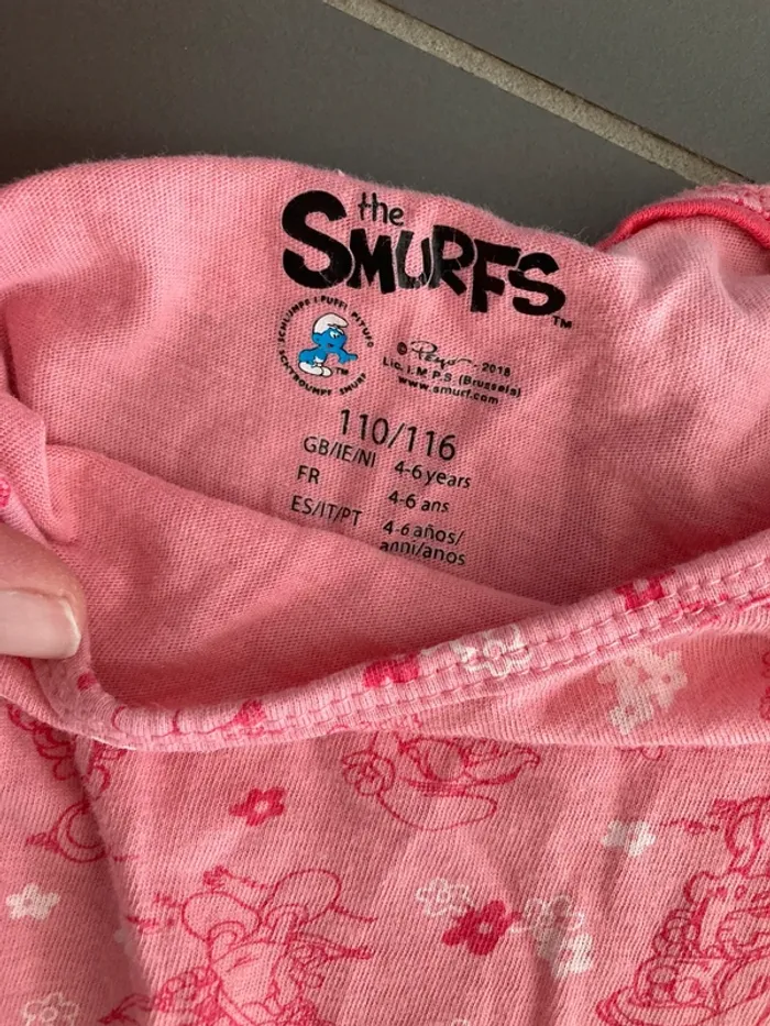 Pyjashort schtroumpfs 5-6 ans en très bon état - photo numéro 3