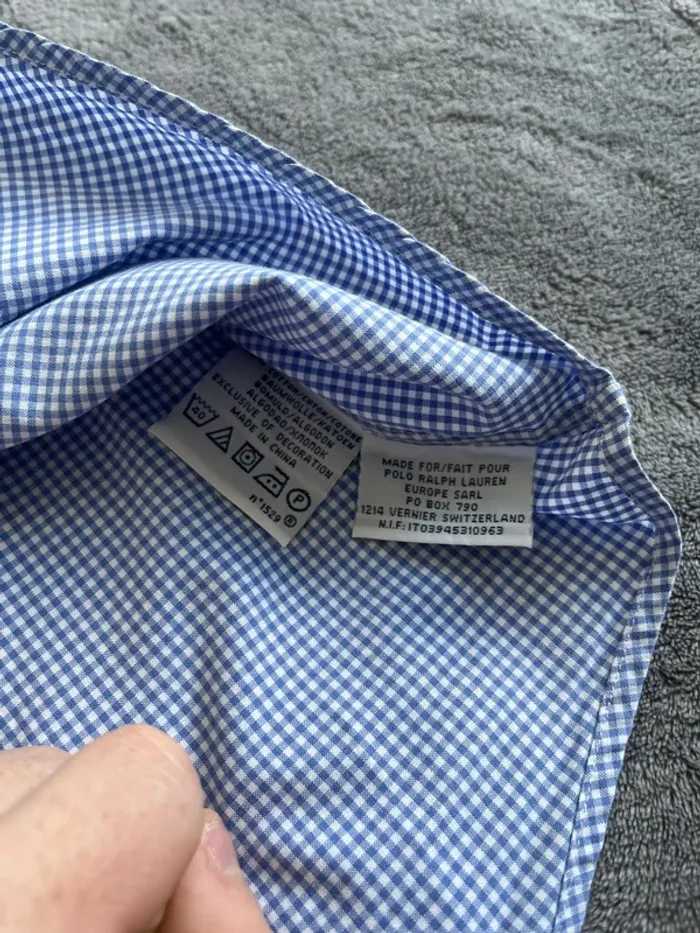Chemise Ralph Lauren Carreaux Bleu & Blanc Homme T.XL – Classique et Intemporelle - photo numéro 5