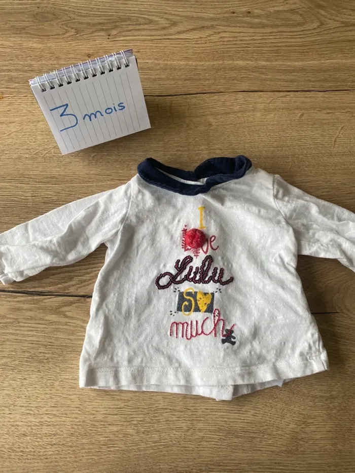 T-shirt 3 mois lulu castagnette