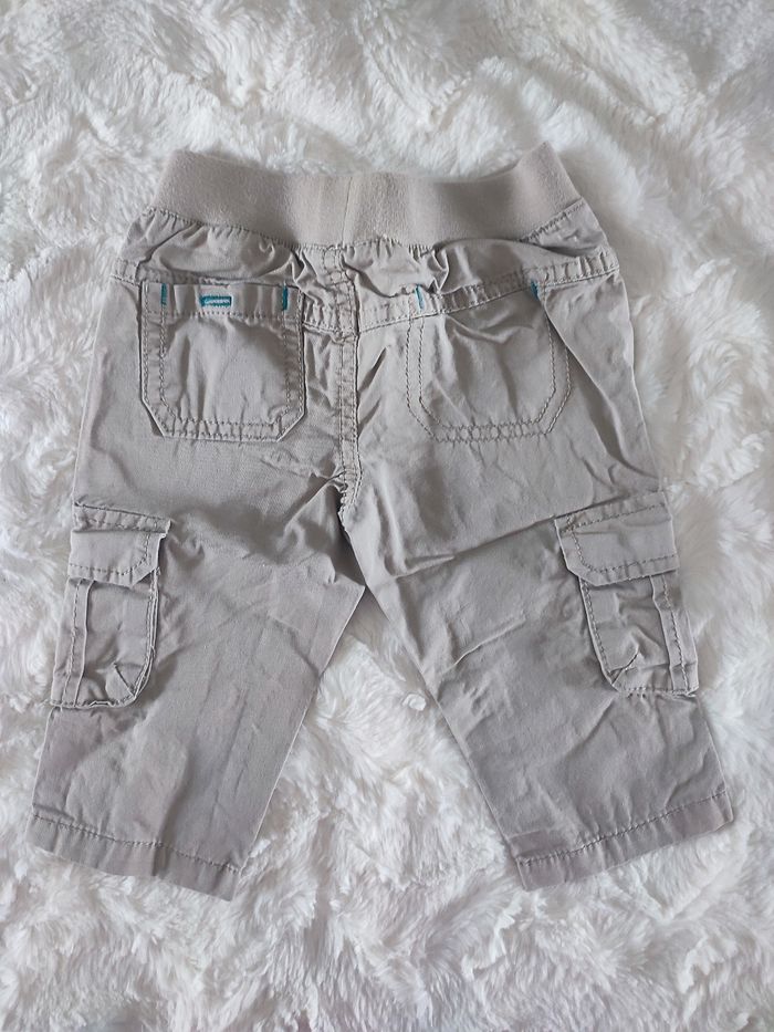 Pantalon cargo beige Vertbaudet taille 12 mois - photo numéro 3