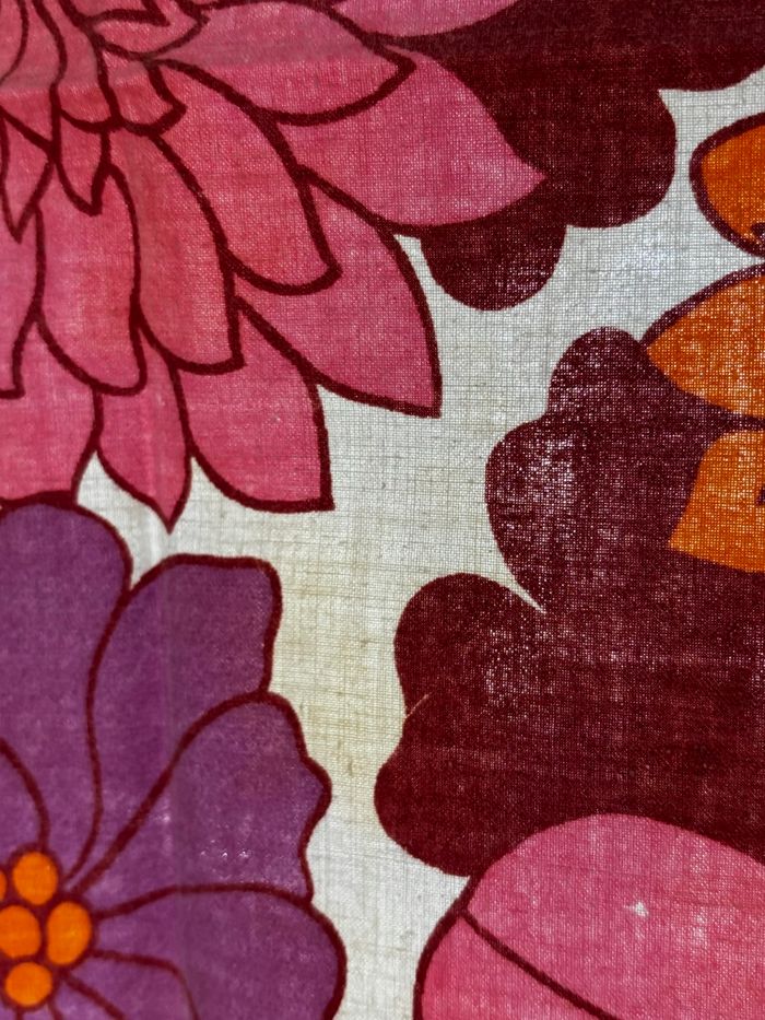 Vintage ensemble de 4 serviettes en tissu fleuries - photo numéro 4