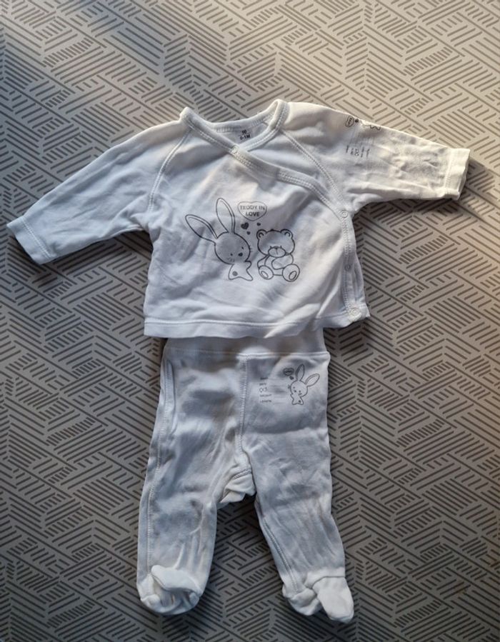 Ensemble mixte blanc naissance lapin 50