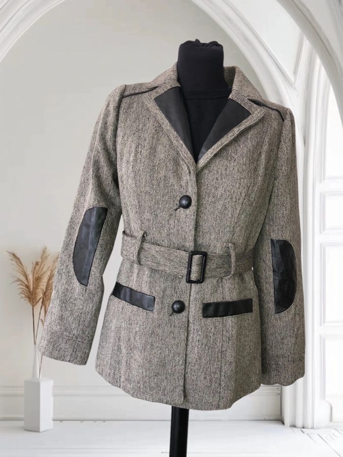 🌼Blazer élégant avec détails simili cuir🌼