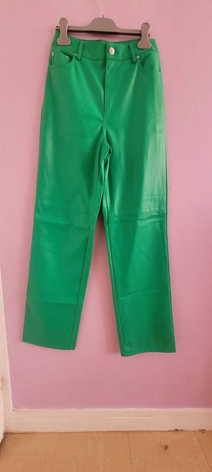 Pantalon taille haute vert - photo numéro 4