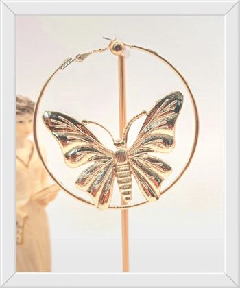 Boucles d'oreilles créoles papillon