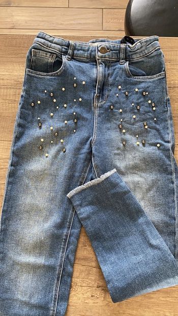 Jean mom avec perles