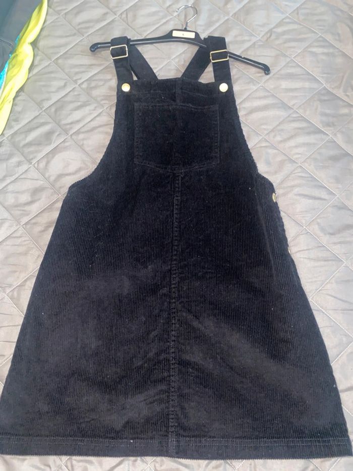 Robe salopette matière daim noir