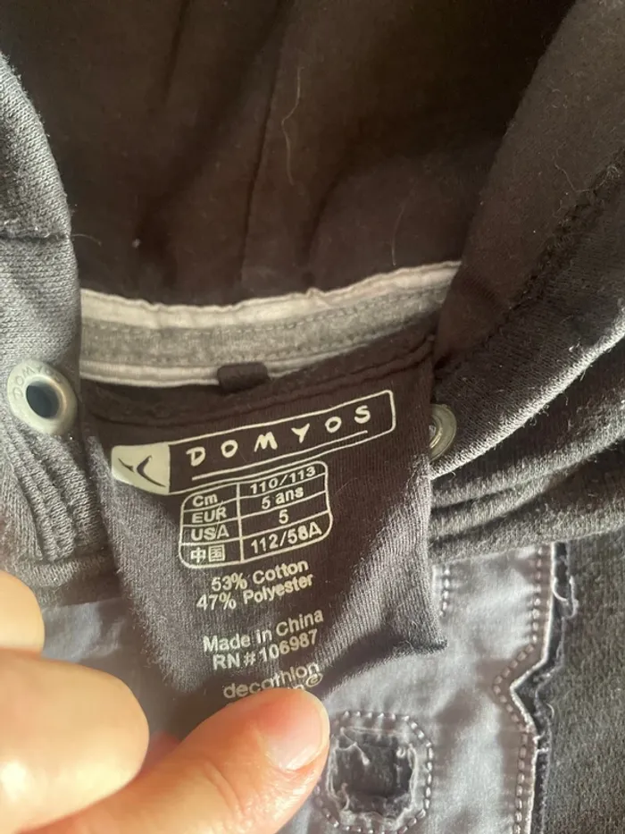 Sweat capuche garçon 5 ans Domyos - photo numéro 3