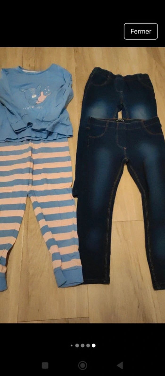 Lot de pantalon legging pyjama fille 4-5 ans - photo numéro 7