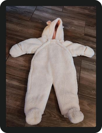 Combinaison avec capuche blanc rose hiver Bout'chou Taille 6 mois