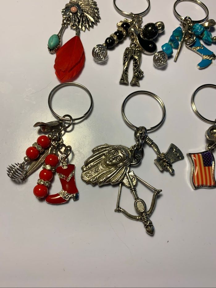 Portes clés + 1 pendentif style western indien cow-boy - photo numéro 2
