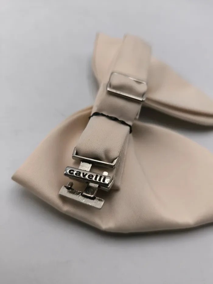 Noeud papillon ajustable satiné beige Pierre Cavelli Neuf - photo numéro 4