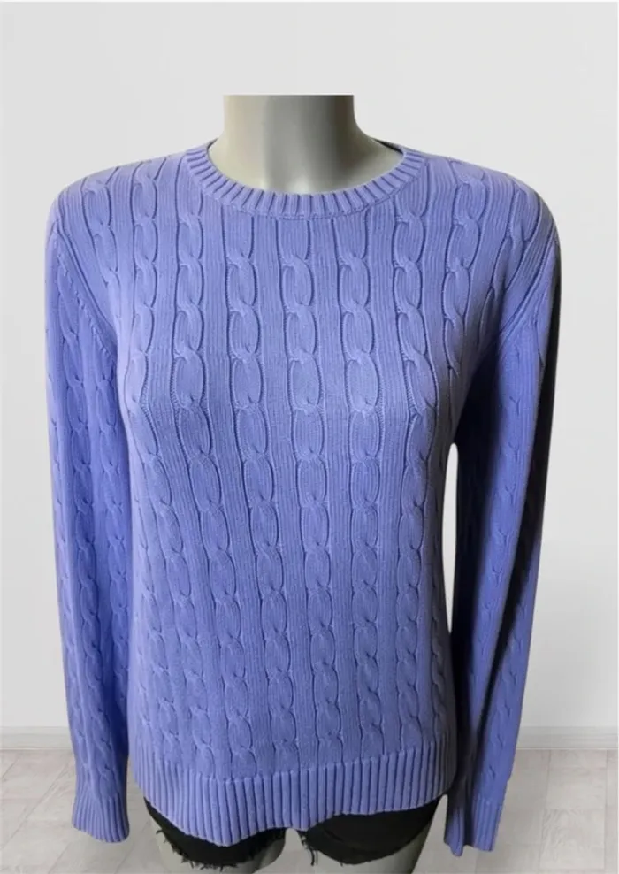 Pull Tommy Hilfiger | Maille torsadée | Lilas | Taille 38 | Femme - photo numéro 1