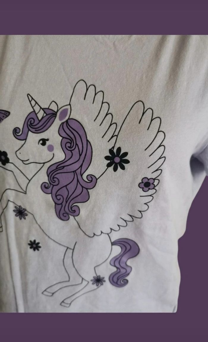 T shirt licorne lila 12 ans - photo numéro 2