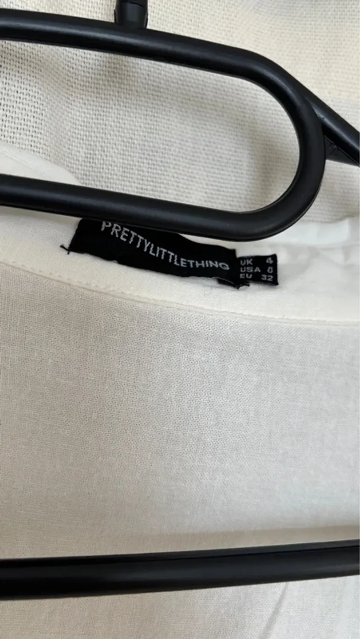 Combinaison blanche effet lin PrettyLittleThing - photo numéro 6
