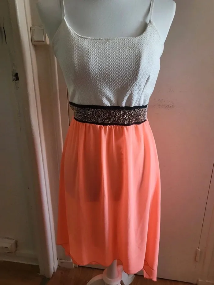 Robe bretelle corail taille 36/38 - photo numéro 2