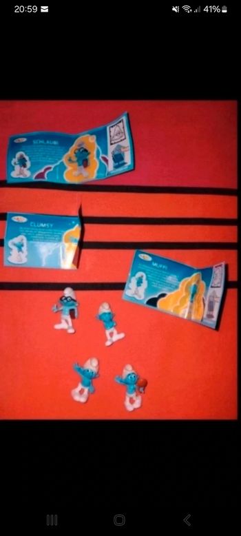 Figurines Kinder surprise Schtroumpfs Peyo+BPZ