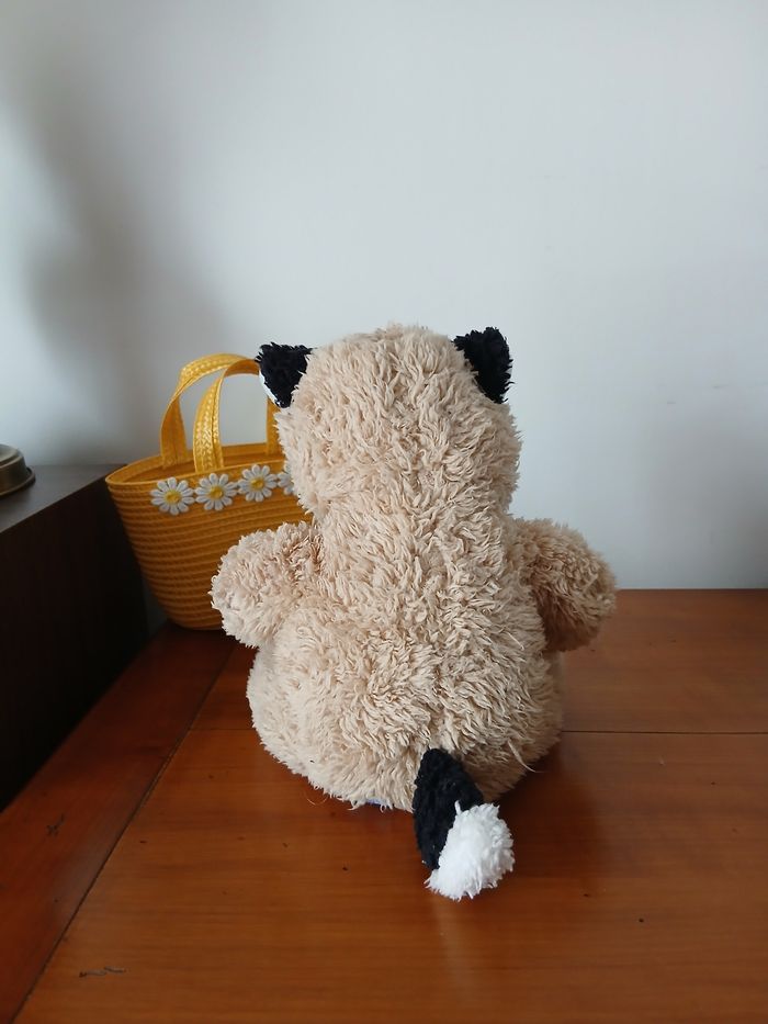 Doudou-Peluche Bébé Raton laveur *19 cm (assis) - photo numéro 5
