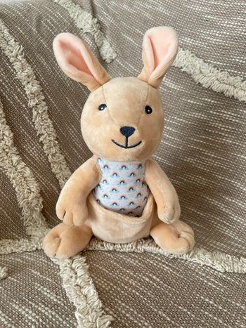 Peluche doudou 19cm Arthur et Lola kangourou marron beige arc en ciel parfait état