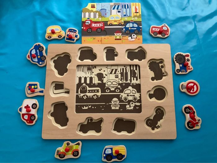 Puzzle en bois les transports - photo numéro 2