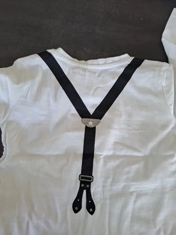 t-shirt manche longue cravate bretelles 18 mois - photo numéro 3