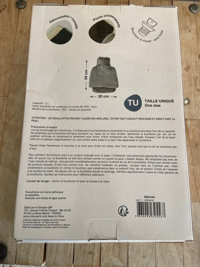 Bouillotte chausson jamais ouvert - photo numéro 2