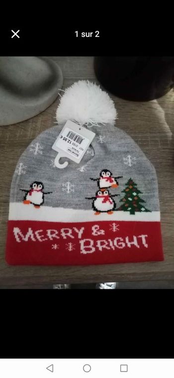 Bonnet de Noël enfant neuf