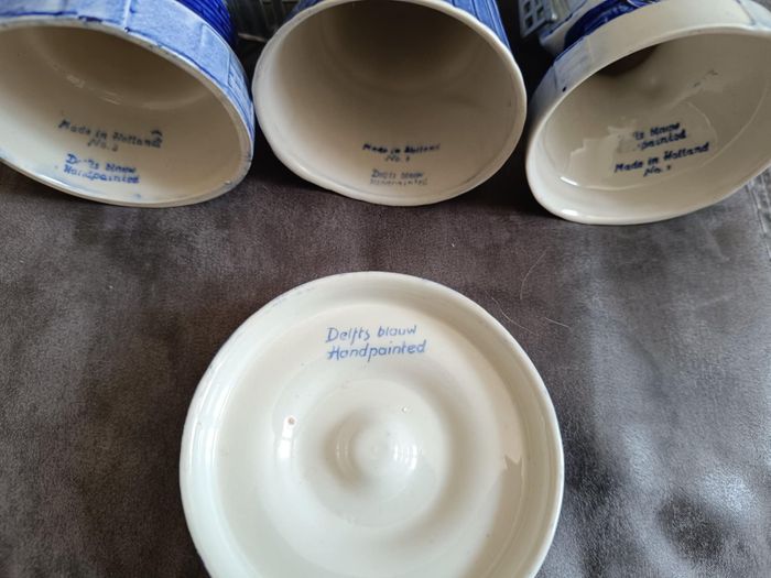 Lot de 3 moulins en céramique bleu de Delft - photo numéro 6