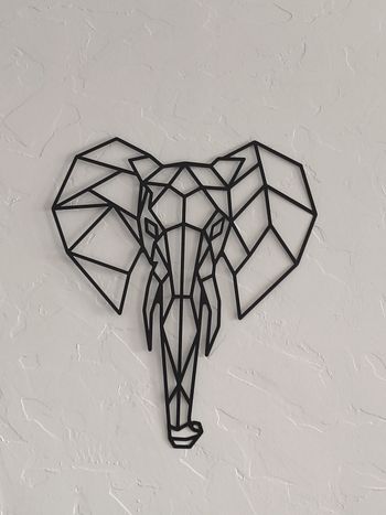 Décoration mural éléphant type industriel noir